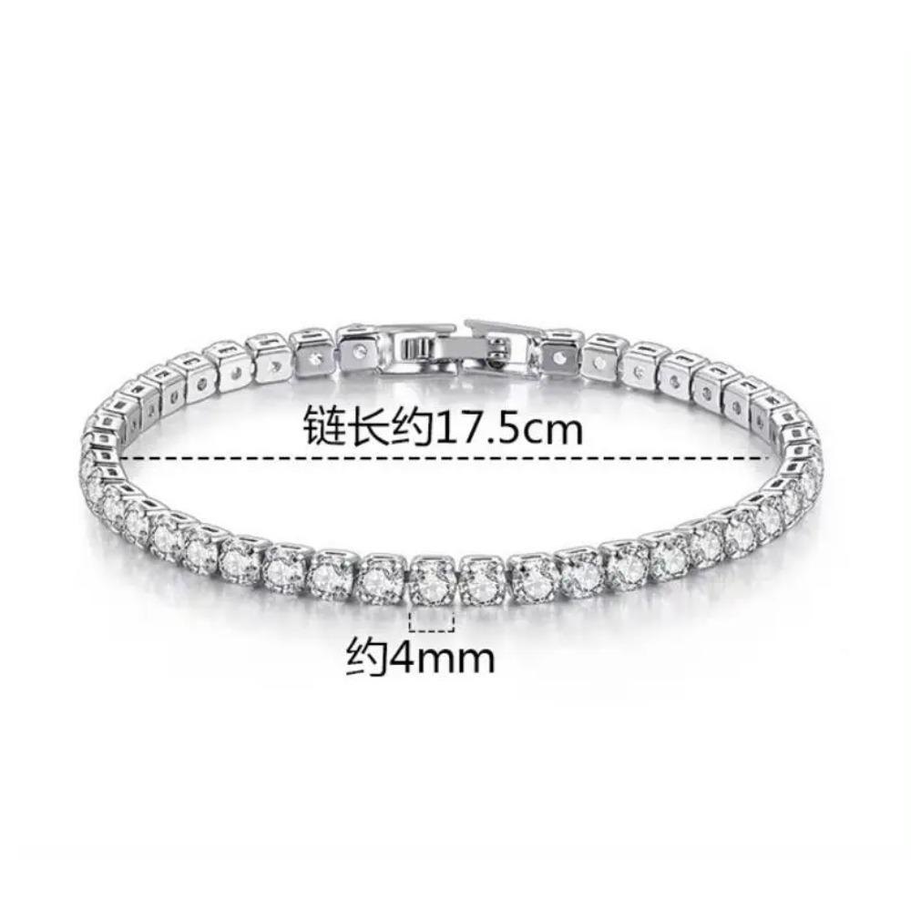 4mm D Moissanit Tennisarmbänder 4-Krappenfassung Klassisch Trendy Damen Mann Feinschmuck s925 Silberarmband