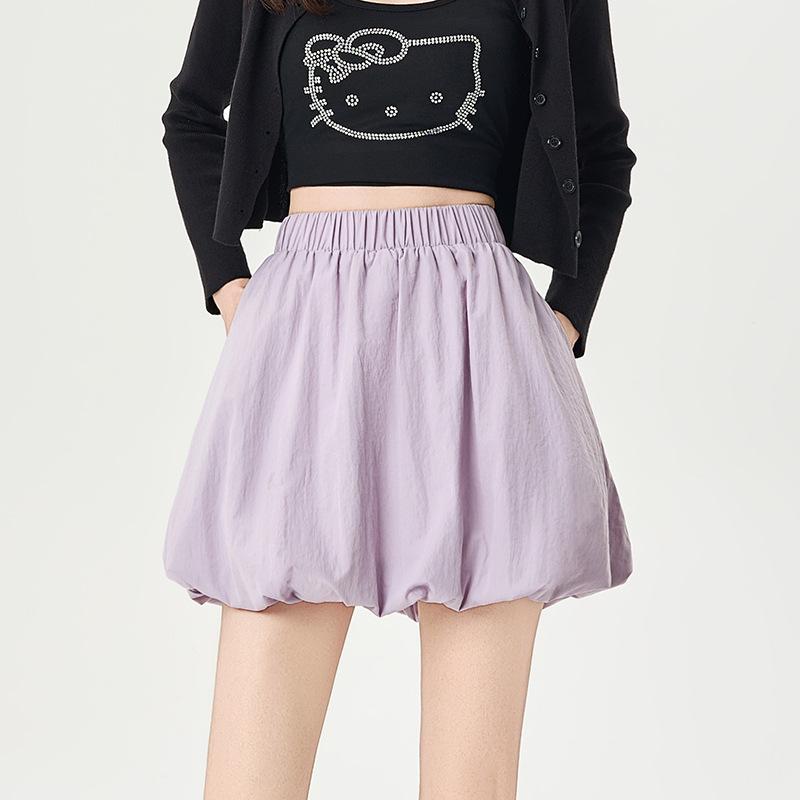 

Универсальная женская однотонная юбка-трапеция с эластичной высокой талией, весна/лето 2025 S фиолетовый