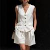 Women's V Neck Sleeveless Vest and Shorts Two Piece Casual Summer Loungewear Outfit