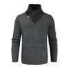 European And American Men's Knitting Pullover Hooded Top Slim Button Sweater