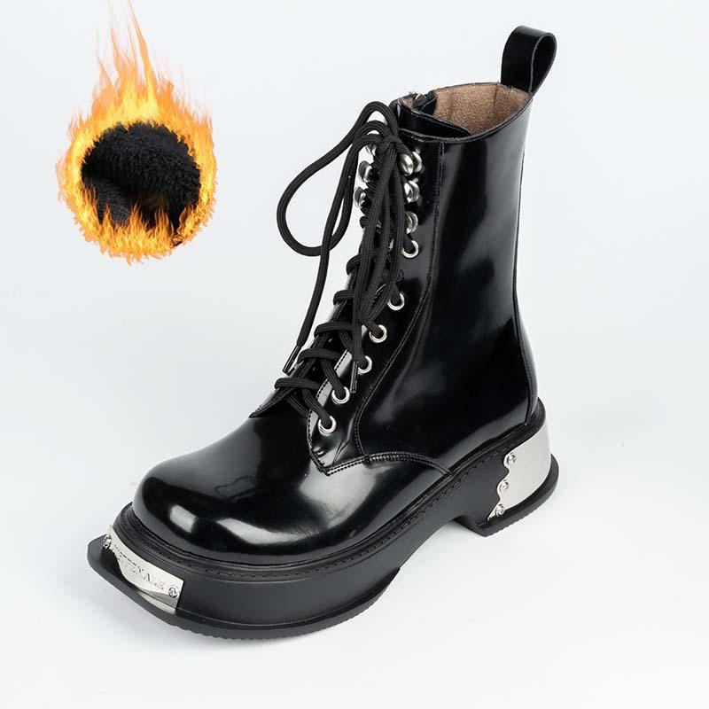 Quality Selection Women's Boots Trend Pearl Chain Design Women Ankle Boots High Quality Platform Leather Short Boots Botas Mujer