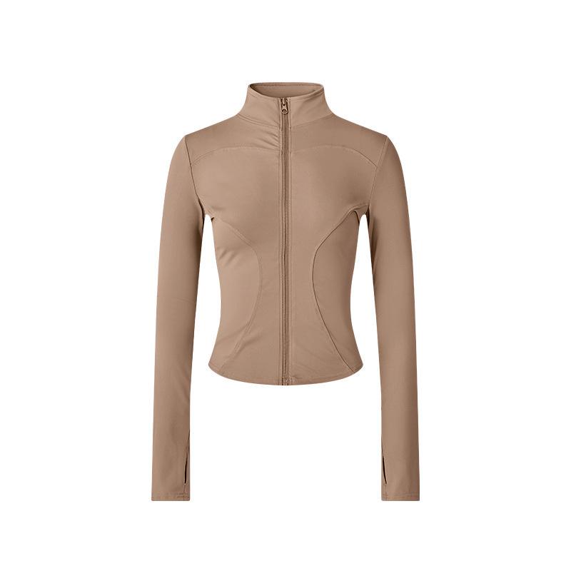 Spring Yoga Jacket Women's Stand-Up Collar Running Riding Windproof Slim Slim Zip Cardigan Fitness Top