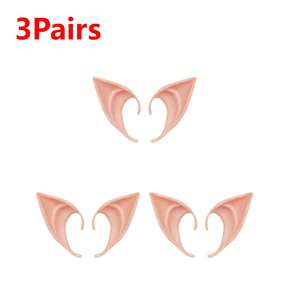 1-10 Pairs Halloween Elf Ears Decoration Angel Elf Ears Masquerade Party Costumes Christmas Party Supplies Photo Props Kids Gift