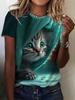 Tshirt Cartoon Lovely Animal Cat Pretty 3d Print T-shirt Women Fashion Short Sleeve Casual Oversized Tops Tees Female Clothing