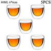 80ML/150ML 2-18PCS Double Wall Glass Kung Fu Tea Cup Transparent Coffee Milk Water Mug High Borosilicate Glass Drinkware Tea Set