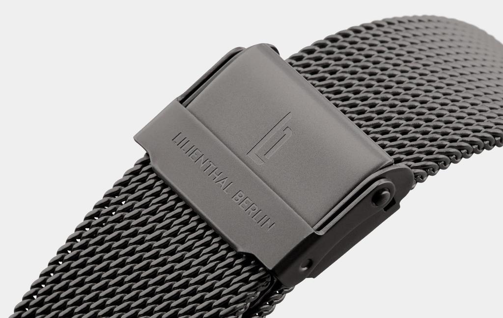 Lilianthal Berlin Chronograf Wykonany w Czerni Zegarek Męski, Data, Meteoryt, Niemcy, C01-026-B023F,