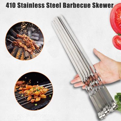Outdoor Camping Picknick Flache BBQ Gabel 6Pcs Breite BBQ Stick Edelstahl Grill Spieß Grill Liefert BBQ Utensil