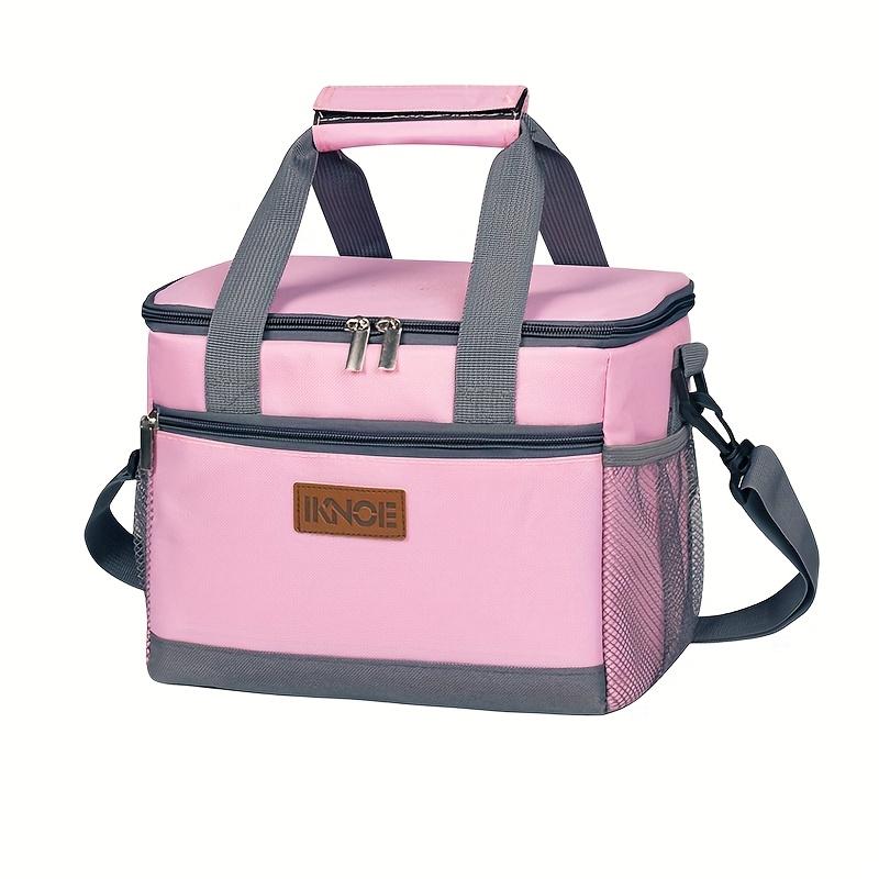 

Новейшая портативная термосумка для ланча, 600D Оксфорд, утолщенная водонепроницаемая сумка для пикника с пакетом со льдом для ланча - Непротекаемая, плечевой ремень, водостойкая розовый
