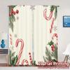 2pcs,Curtains Christmas Candy Snowflakes Berries (3) Light Filtering Modern Curtains Durable 100% Polyester Fabric Curtains Art