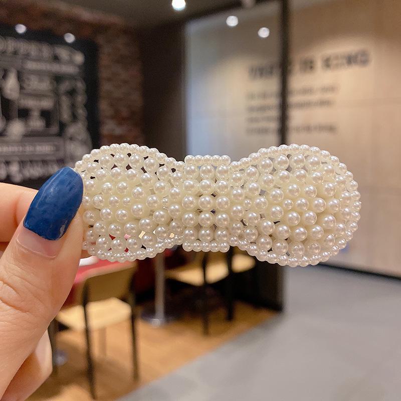 Korean Rhinestone Pearl Hairpin for Women: Elegant Side Clip for Bangs