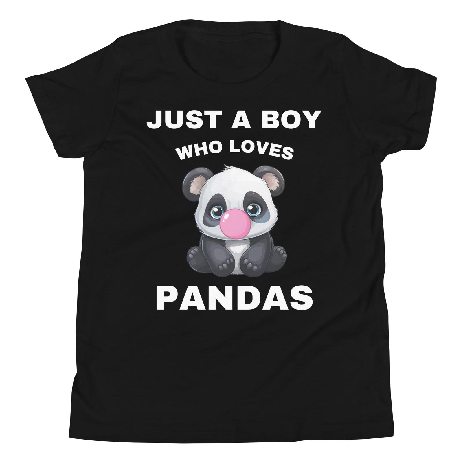 Just A Boy Who Loves Pandas Baby Panda Blowing Bubble Youth Short Sleeve T-Shirt 110