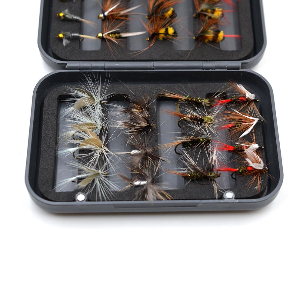 MNFT 32Pcs/Box Trout Nymph Fly Fishing Lure Dry/Wet Flies Nymphs Ice Fishing Lures Artificial Bait with Boxed