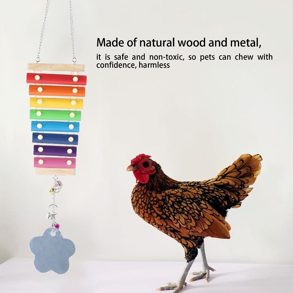 Metal Components Hanging Xylophone Toy Non-Toxic Chicken Wooden Toy Bird Xylophone African Macaws