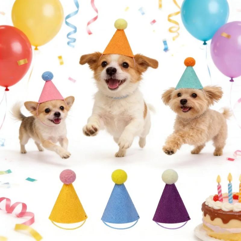 6pcs Pet Party Hat Colorful Mini Party Hats for Stuffed Animals Pet- Assorted Birthday Hats for Doll Dogs Cats Rabbits Puppies