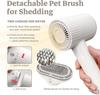 Dog Brush for Shedding, 2in1 Pet Hair Dryer Dog Grooming Brush with Removable Comb, Adjustable Temperature Speed, Portable Brush
