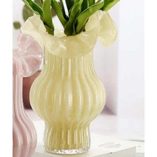 Medieval Art Retro Luxury Decoration Living Room Transparent Flower Water Nourishing Milk and Oil Wind Vase