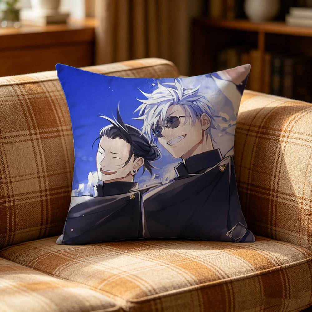Satoru Gojo And Suguru Geto Pillow Case Pattern Printed Pillowcase For Living Room Sofa Cushion Cover