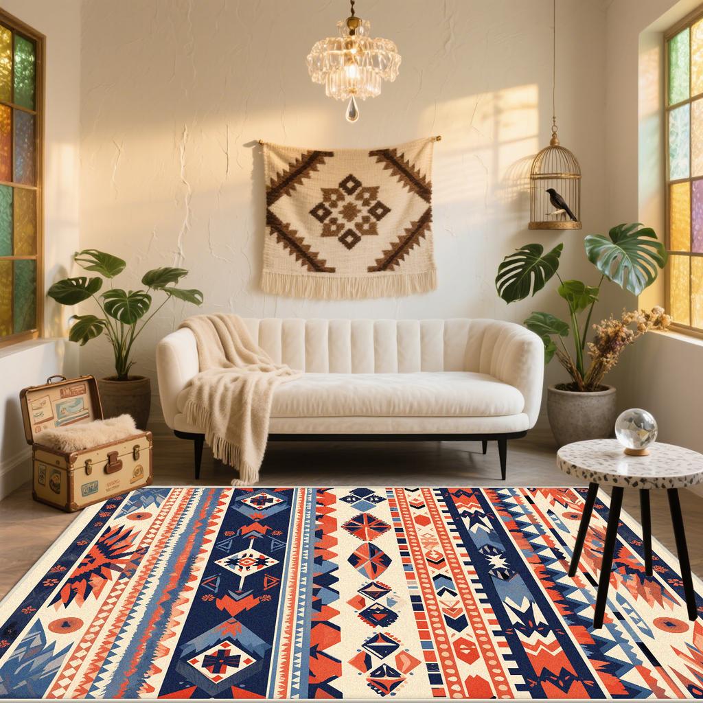 New Persian Carpet Large Rugs for Living Room Boho Decoration Easy Clean Washable Floor Mat Antiskid Sofa Bedroom Study