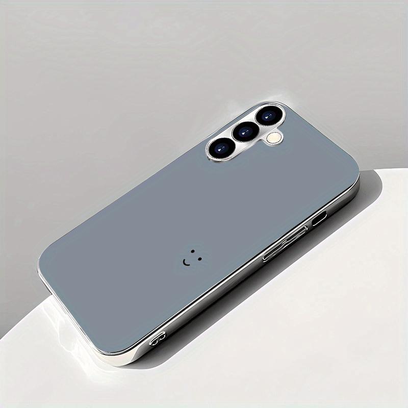 Ultra simple wind power silver plated glass phone case suitable for Samsung GalaxyS26 S25 S24 S22 S21 S20FE Ultra Plus anti drop