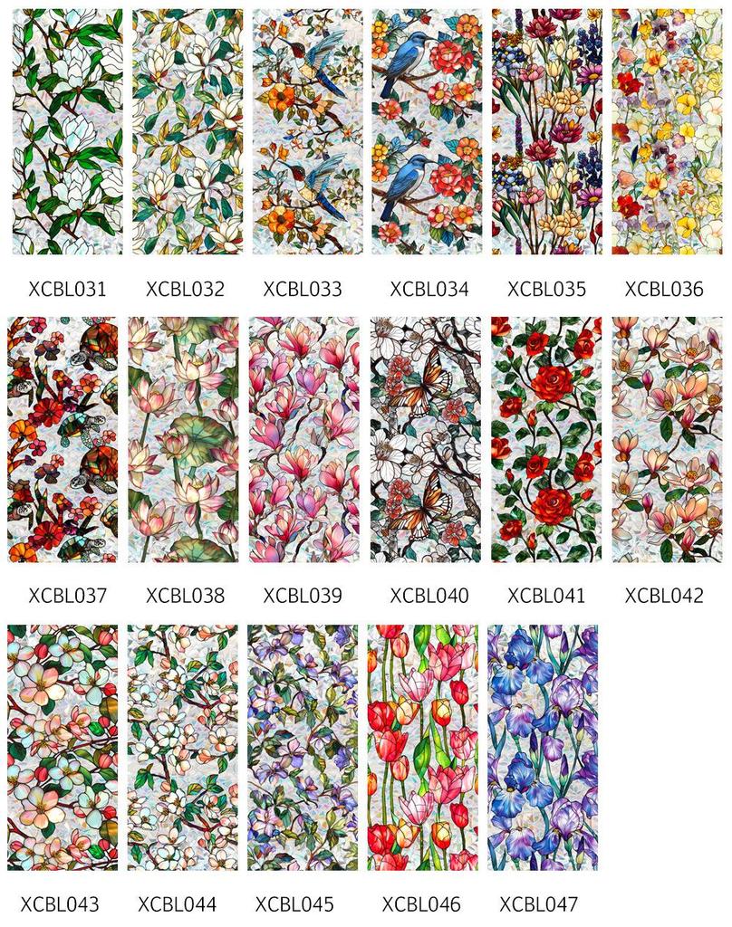 Rainbow Double-Sided Static Cling Glass Sticker - Inlaid Pattern PVC Film