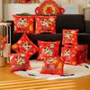 Red Double-Sided New Year Horse Cushion: Attract Wealth & Prosperity - Festive Gift for Company Annual Meetings