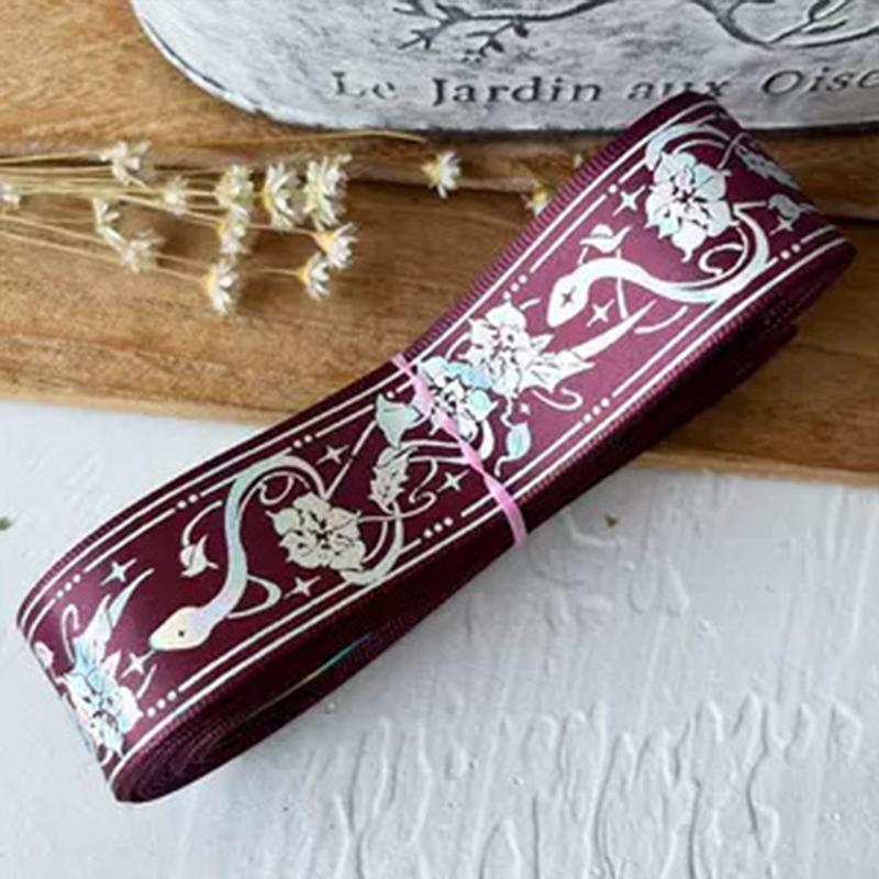 2.5cmx4.5m/Roll Packaging Ribbons Decorative Multiple Colors Brooch Badge Hot Stamping Pattern Headwear Hat Cartoon Gift Box