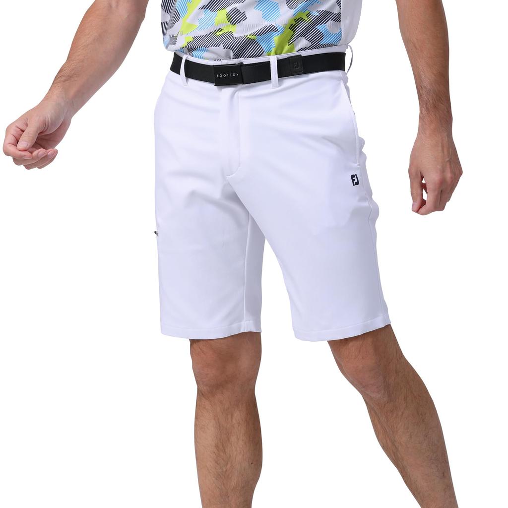 FootJoy TWINSOF Water-Repellent Cargo Shorts, White, Men's, Medium, FJ-S24-P05, 81899-M