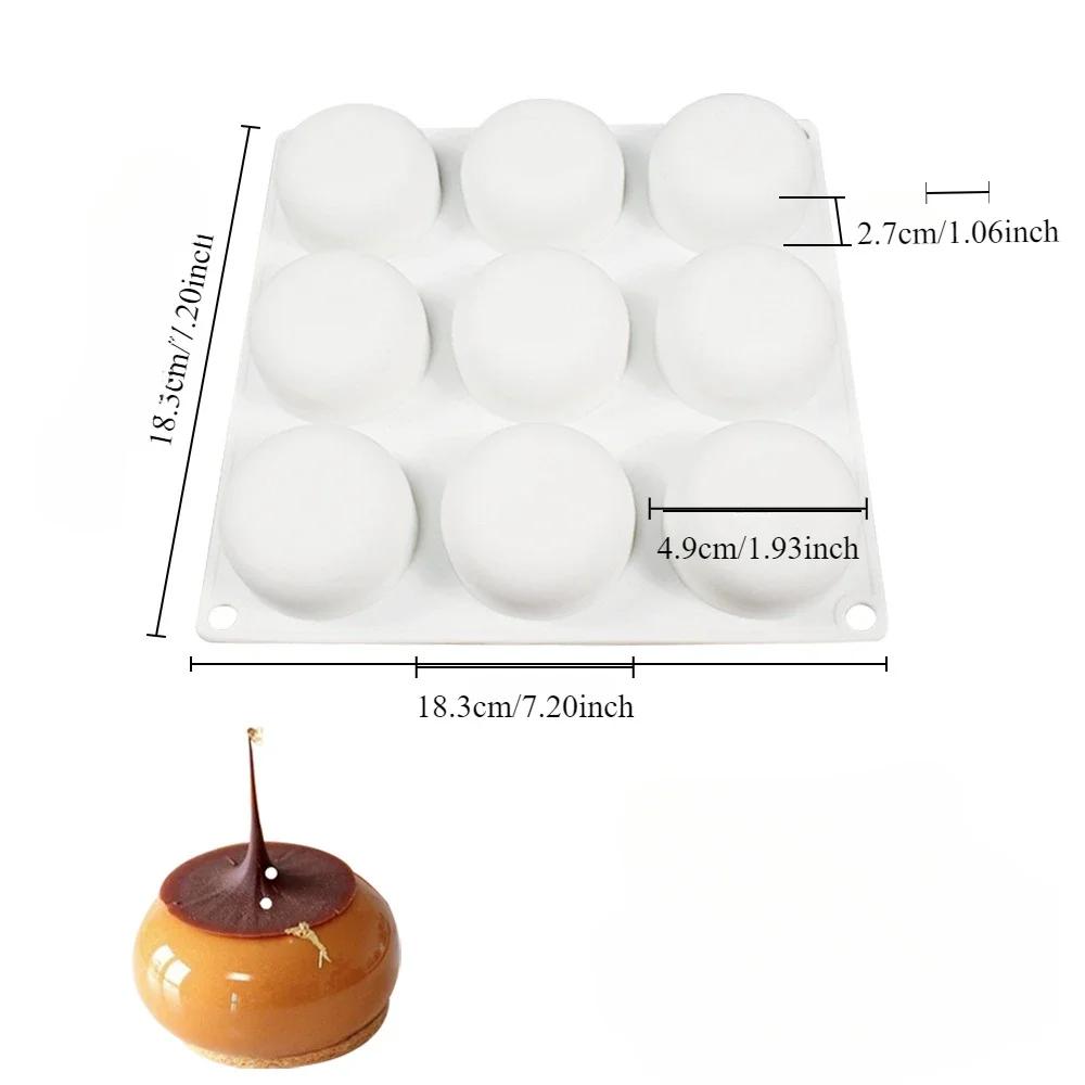 

Полукруглые круглые силиконовые формы для муссового торта для выпечки, самодельные формы для шоколадного десерта, пудинга, желе, кухонные инструменты для выпечки