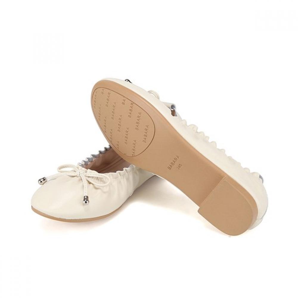 Barbara Soft Leather Minimal Feminine Flat 1cm Bqj127iv