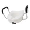 Toilet Seat Riser with Adjustable Removable Padded Arms and Fixed Lock High Load Bearing Raised
