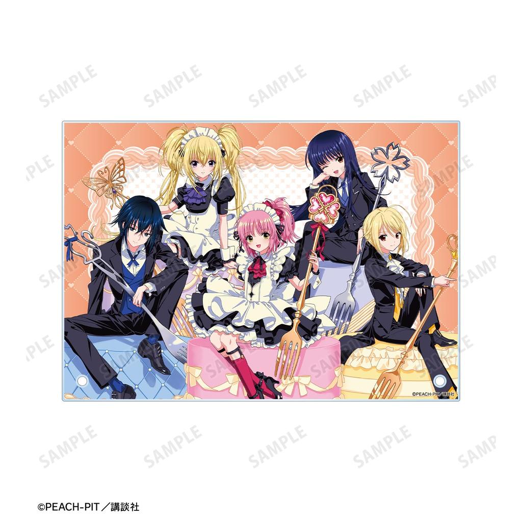 Shugo Chara Illustration by Reo Kizumi - Group Sitting Cake Version - A5 Acrylic Panel