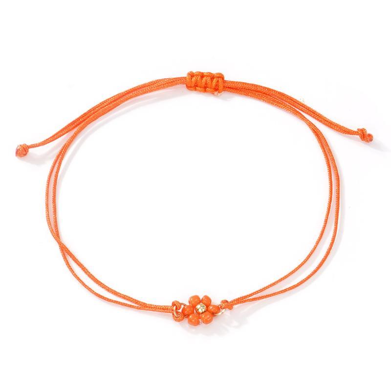 Flower Beaded Bracelets Adjustable Waterproof Cord Boho Beach Jewelry for Girls Women Summer Holiday Travel