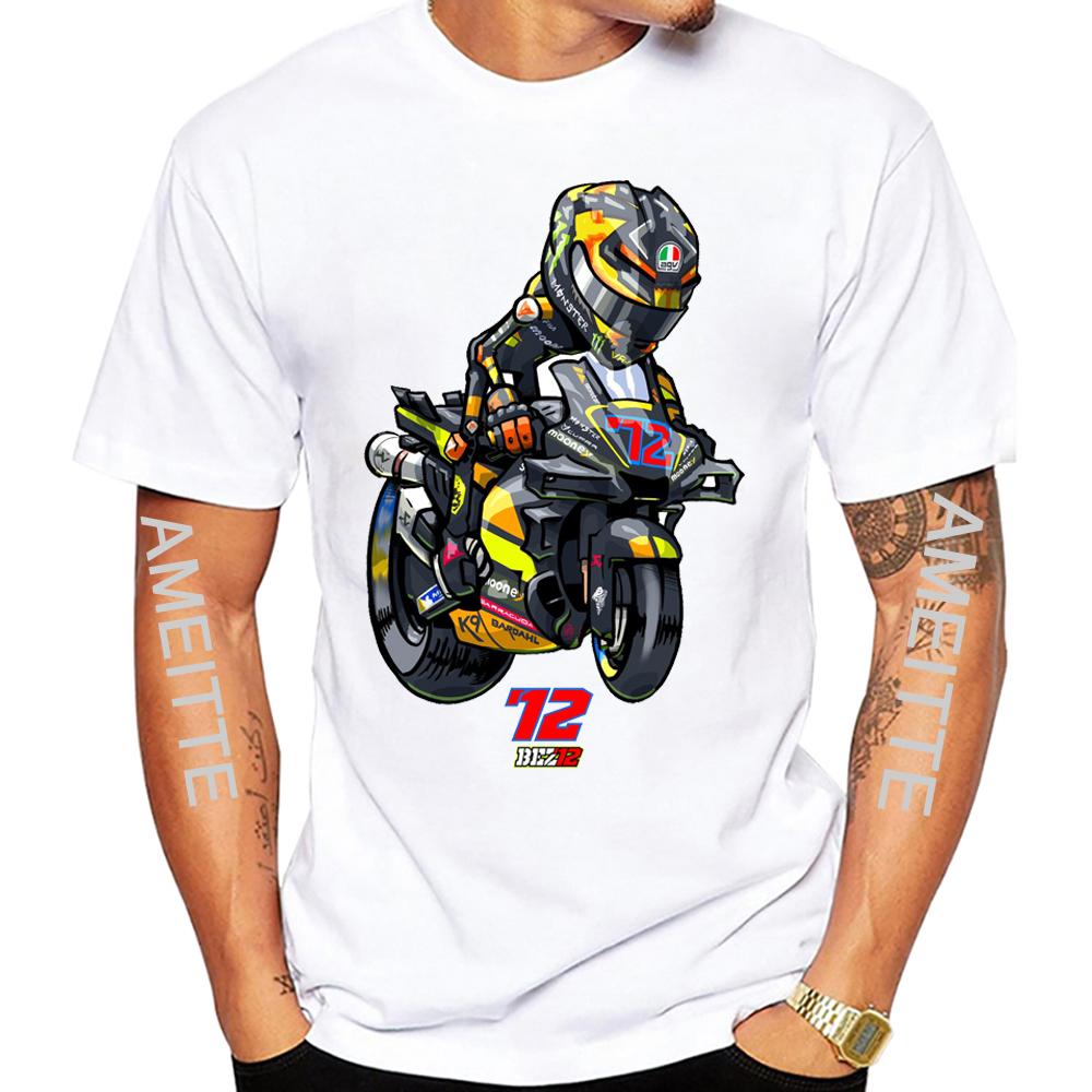 Marco Bezzecchi Bez Piloto 72 Gp Carrera Montar Camiseta Verano Unisex Manga Corta Deporte Chico Hip Hop Casual Blancos Tops Unisexs Montar Camisetas