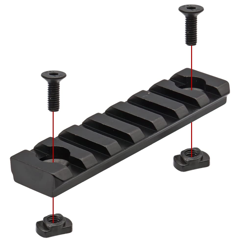 Ryohin Buhin M-LOK 7-Slot Schienenabschnitt, 20mm Aluminium, Schwarz