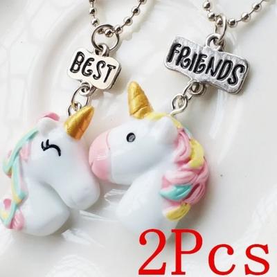 2 PCS/Set Nuevo Collar con Colgante Mejores Amigos Collar de Cadena de Cuentas Joyería Collar Caliente para Mujeres