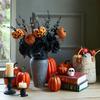 Halloween Emulation Pumpkin Bouquet Decoration Halloween Party Outdoor Tree Branch Black Maple Leaf Bundle Decoration for Dining