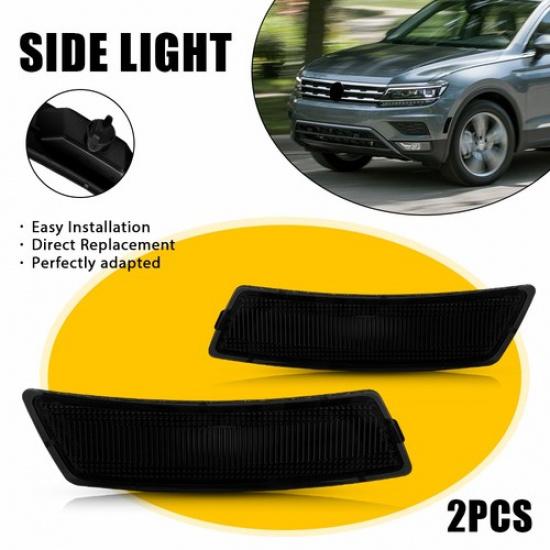 Smoked Black Front Side Marker Light Housings For 18-up VW Tiguan, 12-19 Beetle