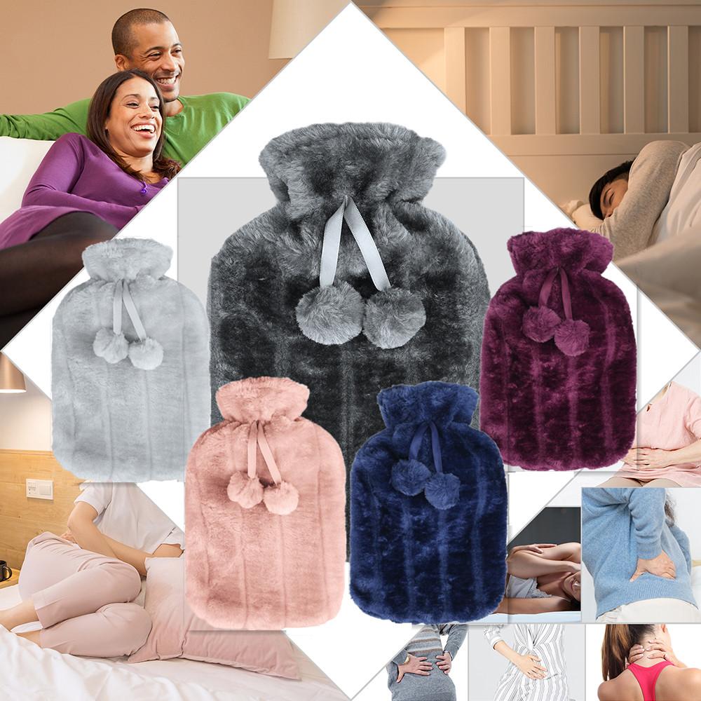 2000ml Duży Termofor z Pogrubionym Pluszowym Pokrowcem Ogrzewacz do Rąk Termopak Brzuch Natychmiastowe Ciepło Zima Wielorazowa Butelka Grzewcza