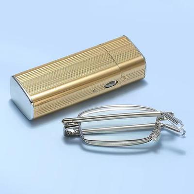 Square Reading Glasses Men Women Anti Blue Light Metal Frame Presbyopic Glasses Antifatigue Computer Eyewear +1.5 +2.0 with Case