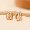 Gold Multi-Style Zircon Hoop Earrings for Women