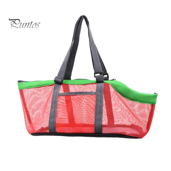 

Сумка-переноска для домашних животных Сумка большой вместимости Дышащая сетчатая сумка для прогулок для домашних животных Сумка для переноски кошек на молнии для прогулок в парке зелёный/красный