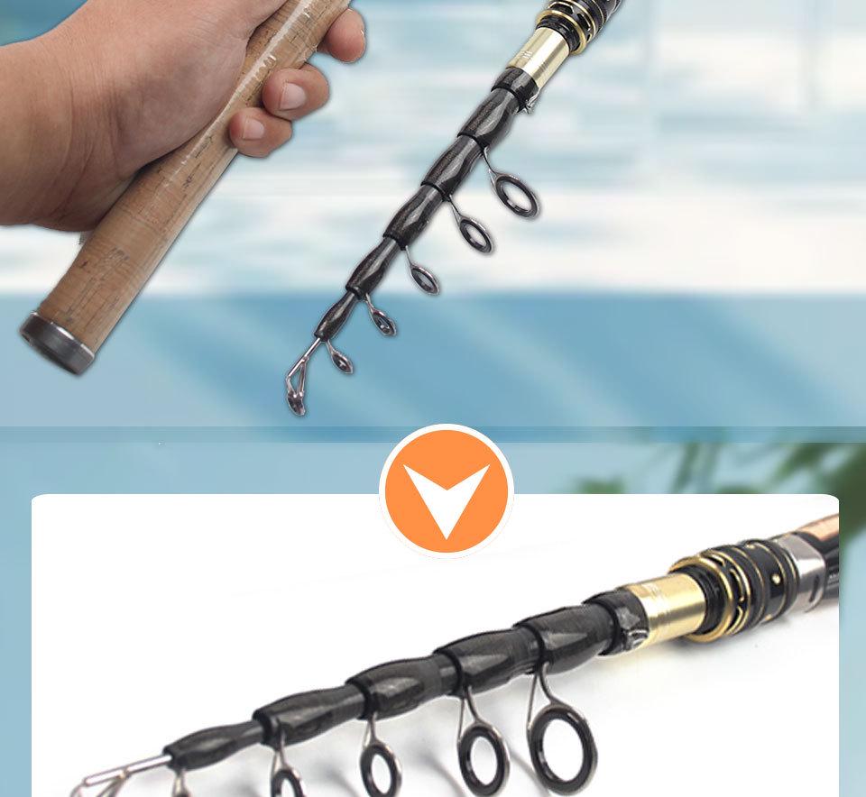 Ultra-kurze 2,1m Carbonfaser-Meeresrute für das Bootsangeln - Tragbar, Einziehbar, Professionelle Angelausrüstung