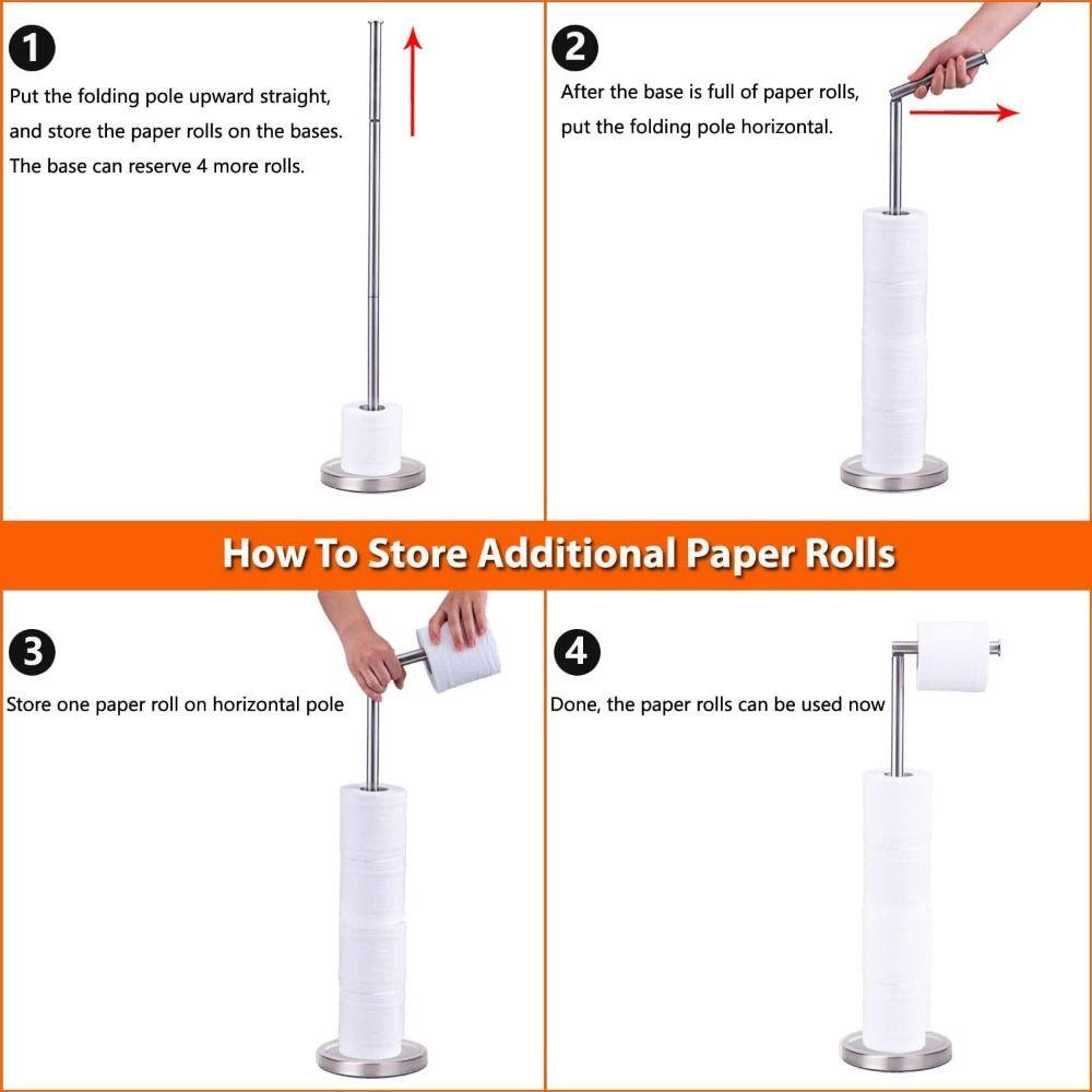 Free Standing Tissue Roll Holder Sturdy Base Paper Roll Floor Stand  Paper Storage