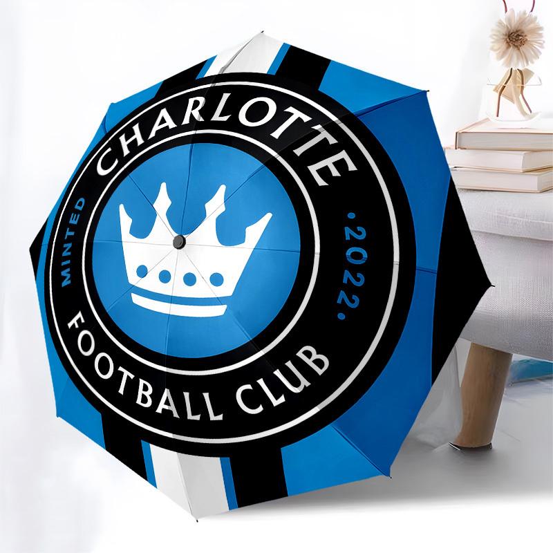 Charlotte Football Club, Minted 2022- Automatic Opening and Closing, 8-rib Structure Portable Umbrella, Suitable for Men and Women in All Se