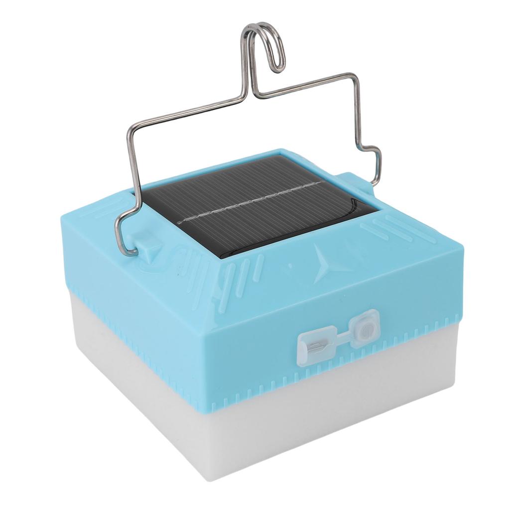 LED Camping Lantern Rechargeable Solar Panel Charging Portable Tent Hanging Light for Emergency Hiking Outdoor White