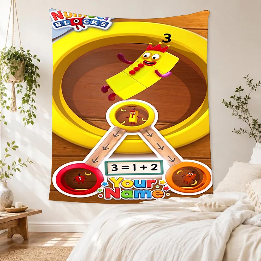 Numberblocks Customize Text Tapestry Decorative Wall Tapestry Vibrant Fade-Resistant Print Great for Living Room Decor Ideal for All Seasons