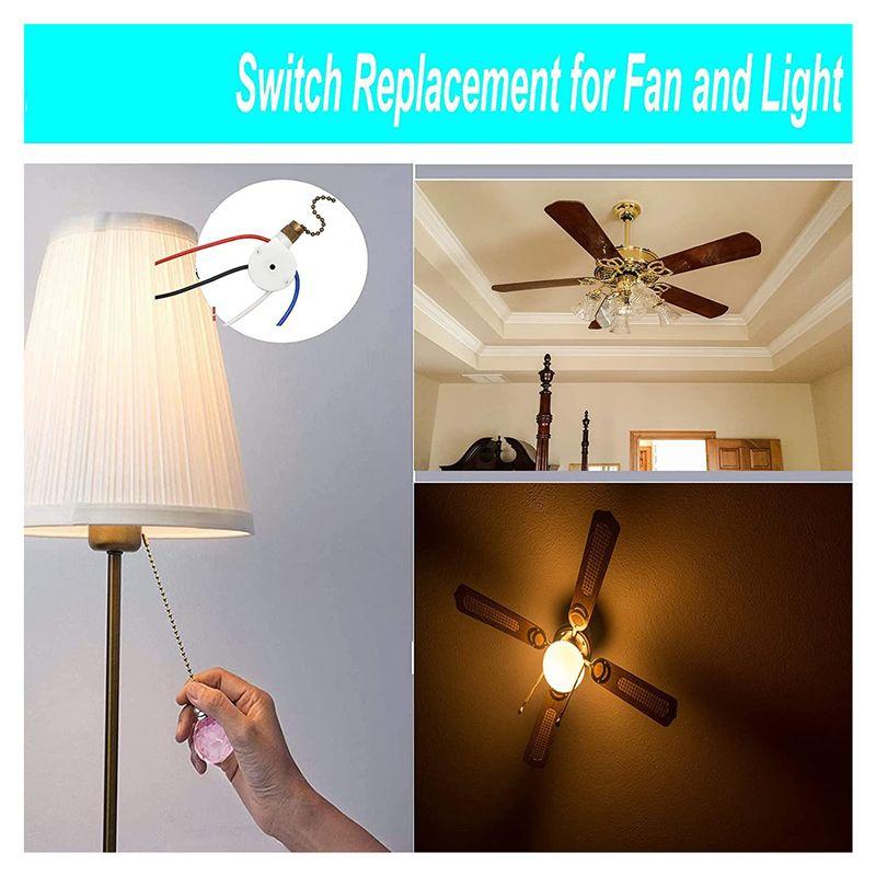 

2PCS Ceiling Fan Lights Switch ZingEar ZE-208S E89885 3 Speed 4 Wire Fan Switch Pull Chain ,Fan Lights Switch,Bronze China Mainland