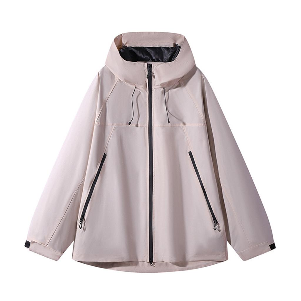 Women's Solid Color Long Sleeved Hooded Outdoor Suit Windproof And Waterproof Thin Jacket
