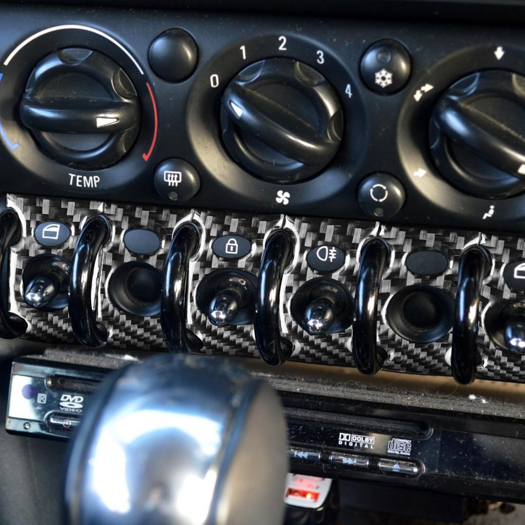 For MINI COOPER R50 R53 2002 2003 2004 Multiple Colors Real Carbon Fiber Stickers Whole Set Central Control Car