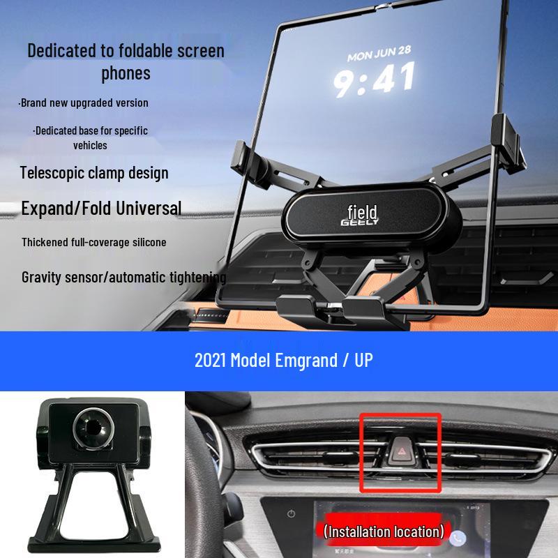 Custom Foldable Phone Holder for Geely Models: Emgrand, Boyue, Vision X1/X6, Jiaji, Binyue, Xingyue L, Xingyuan